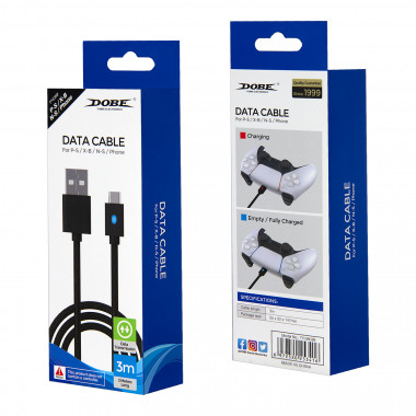Кабель зарядки геймпадов Type-C 3м   PS5 / Xbox / Switch  TY-0803B