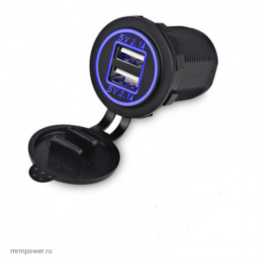 BMG Разъем Usb в авто (врезные) 12V-24V 2USB SKU-3010 (Круглый) 2.1A  A2452