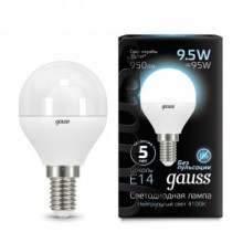 Лампа св/д Gauss Globe E14  9.5W (950lm) 4100K шар 