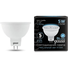 Лампа св/д Gauss Black GU5.3  220V  5W (530lm)  4100K