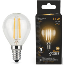 Лампа св/д Gauss Filament E14 11W (720lm) 2700K шар