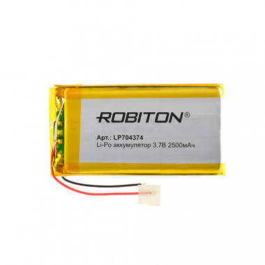 Аккумулятор Robiton 3,7V 2500мАч  7х43x74мм LP704374