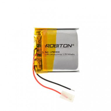 Аккумулятор Robiton 3,7V  500мАч  6х30x30мм LP603030