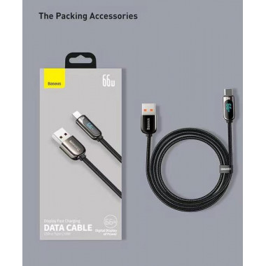 Data Cable Type-C Baseus 1м  Display 66W  CASX020001