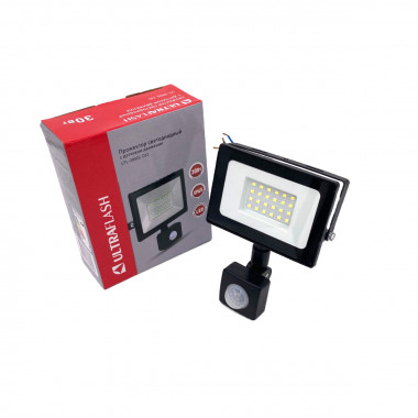 Прожектор св/д Ultraflash  30W (2100lm)  6500K  ip65 с датч движ