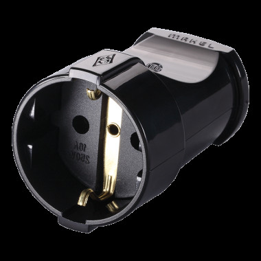 Штепсельное гнездо Makel 16A 250V с/з чёрное 10053