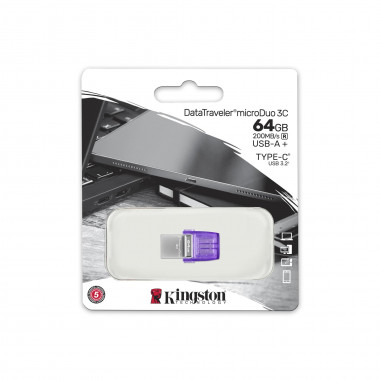 Kingston USB 3.2  64Gb  DataTraveler microDuo 3C  (USB3.2 + Type C)