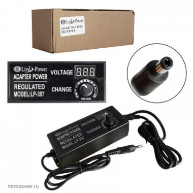 Адаптер сет. Live-Power  3V-12V  5A  5,5*2,5  (LCD+регулировка)  A2632