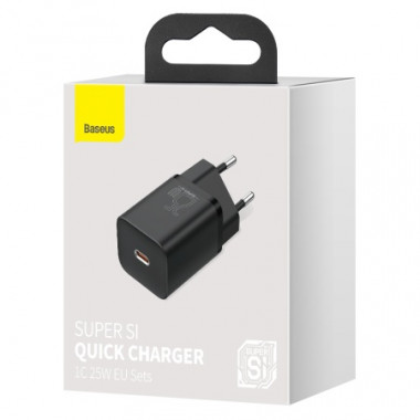 Адаптер сет. Baseus Type-C  Super Si QC 1C 25W  CCSP020101 /  CCSP020102