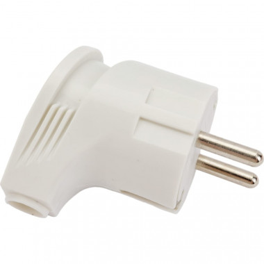 Вилка TDM 16А 250V  угловая белая  SQ1806-0007