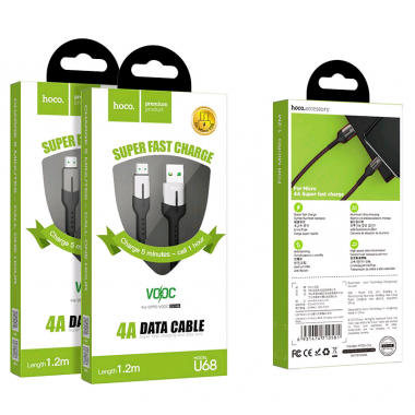 Data Cable USB -microUSB  1,2м Hoco U68 4A