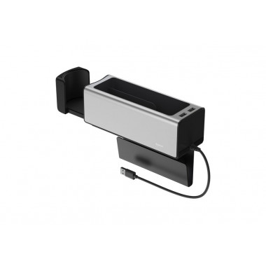 Автомобильный органайзер Baseus Deluxe  2*USB + 1 отсек + подстаканник  CRCWH-A0