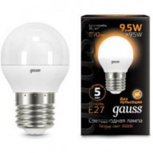 Лампа св/д Gauss Globe E27  9.5W (890lm) 3000K шар 