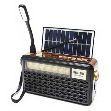 Радиоприемник MEIER M-522BT-S  BT SD USB аккум Solar Aux