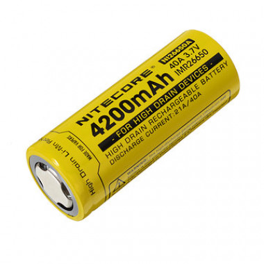 Аккумулятор Nitecore 26650  3.7V 4200mAh Li-ion без защиты  IMR NI26650A