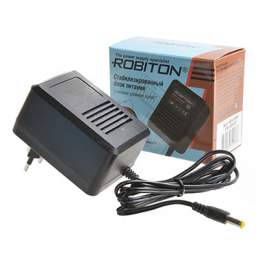 Адаптер сет. Robiton AB12-500S  (12V 500mA) стабил 5.5х2.1 (+) для муз оборуд  16173
