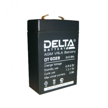 Аккумулятор свинц-кисл Delta  DT 6028  6V 2.8Ah