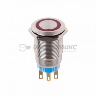 Кнопка антиванд 12V Фикс Ø19 (5с) ON-OFF/OFF-ON красная  Rexant 36-3420