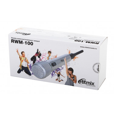 Микрофон беспроводной Ritmix RWM-100 чёрный  проводной шнур 5м