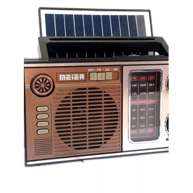 Радиоприемник MEIER M-538BT-S  BT TF USB аккум Solar Aux