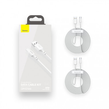 Data Cable Type-C Baseus 1.5м  Simple Wisdom 5A  40W  2штуки