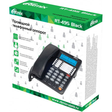 Телефон Ritmix RITMIX RT-495 black АОН дисплей 