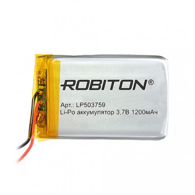 Аккумулятор Robiton 3,7V 1200mAh  5х37x59мм LP503759
