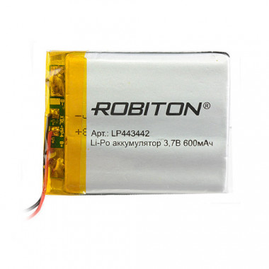 Аккумулятор Robiton 3,7V  600mAh  4х34x42мм LP443442