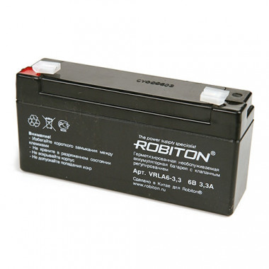 Аккумулятор свинц-кисл Robiton VRLA6- 3.3  6V 3.3Ah  07626