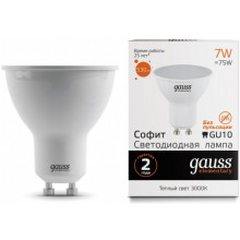 Лампа св/д Gauss Elementary GU10  7W (530lm) 2700K