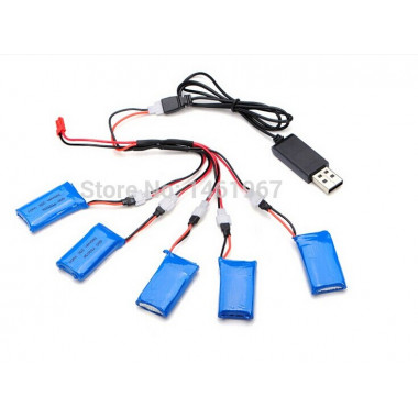 З/У для Li-pol аккум Шнур  шт.USB A -шт.JST на 5 батарей Li-ion  для дрона Wltoys