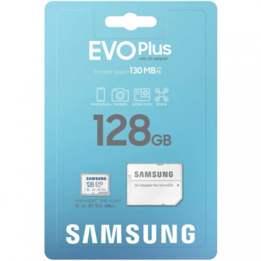Samsung micro SDXC class10 128Gb  Evo Plus U1 (R/W 130 MB/s) + SD адаптер