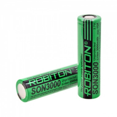 Аккумулятор Robiton 18650  3.7V 3000mAh 15A Li-ion  без защиты  SON3000  15700