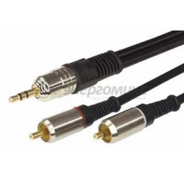 Шнур 3.5ст.-2RCA  1.5м  Rexant метал  17-4222