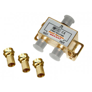 Делитель Rexant 2ТV "Gold"  + 3F блистер  05-6101-1