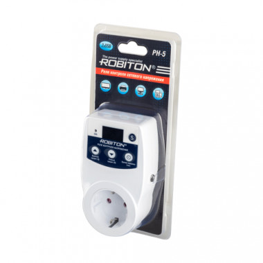 Реле напряжения Robiton PH-5  дисплей вход 140-280V max.мощность 3600W 16А 18544
