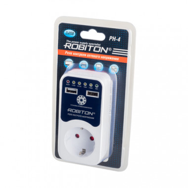 Реле напряжения Robiton PH-4  вход 140-260V max.мощность 3000W 13А  18543