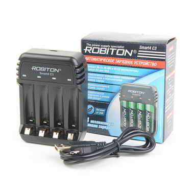 З/У Robiton Smart4 C3  1-4 аккум R6/R03 / Ni-Zn / Ni-MH / Ni-Cd отUSB 17262