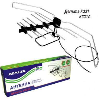 Антенна +ДМВ "Дельта K 331А" активная комнатная 25дБ  12V