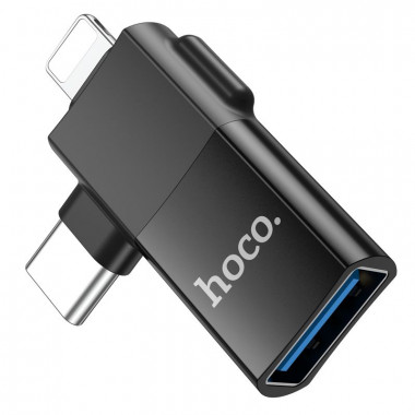 Переходник OTG  Type-C(m)/8 pin(m) -гн.USB  Hoco UA17