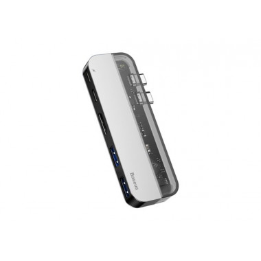 HUB Type-C  Baseus Transparent Dual  (2хType-C / 2xUSB3.0 / HDMI) CAHUB-TS0G