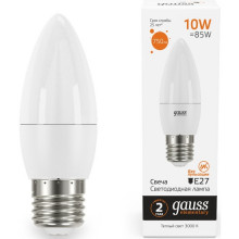 Лампа св/д Gauss Elementary свеча E27 10W (750lm) 3000K