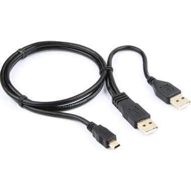Шнур-переход.  2xUSB(A)шт -miniUSBшт  (для винчестера) Alencom / Gembird/Cablexpert