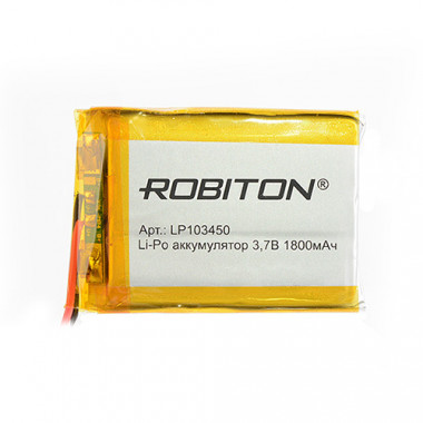 Аккумулятор Robiton 3,7V 1800mAh  10х34x50мм LP103450