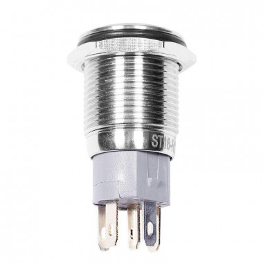 Кнопка антиванд 250V Б/Фикс Ø16 (5с) (ON)-OFF плоская красная Power Rexant 36-3243
