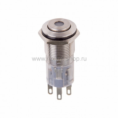 Кнопка антиванд 12V Фикс Ø16 (5с) ON-OFF/OFF-ON красная (A-16-C4) Rexant 36-3250
