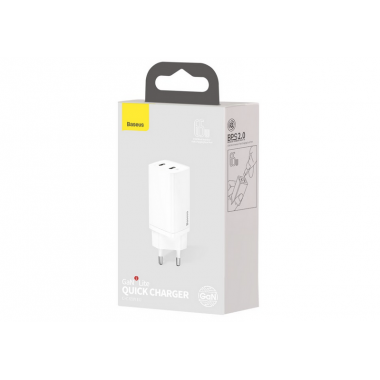 Адаптер сет. Baseus Type-C-Type-C  GaN2 Lite QC 65W  CCGAN2L-E0