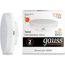 Лампа св/д Gauss Elementary GX53 13W (890lm) 3000K 