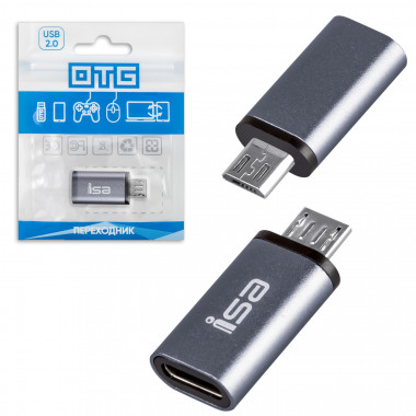Переходник шт.microUSB -Type-C  isa P-08 117119