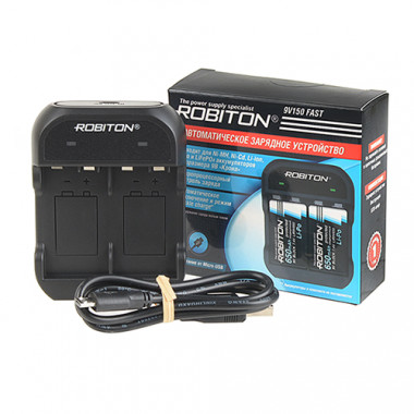 З/У Robiton 9V150Fast (для кроны)  9V х 1 или 2шт Ni-Mh/Li-Ion отUSB  17292
